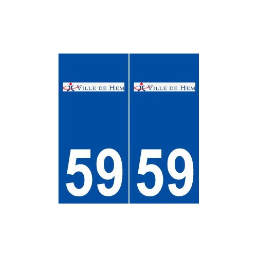 59 Hem logo autocollant plaque stickers ville