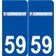 59 Hem logo autocollant plaque stickers ville