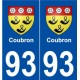 93 Coubron blason autocollant plaque stickers ville