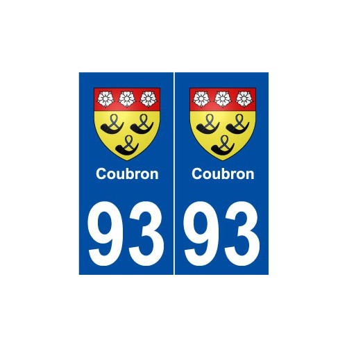 93 Coubron blason autocollant plaque stickers ville