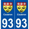 93 Coubron blason autocollant plaque stickers ville