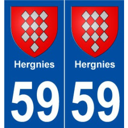 59 Hergnies blason autocollant plaque stickers ville