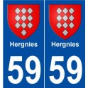 59 Hergnies blason autocollant plaque stickers ville