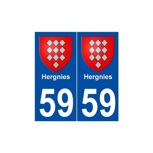 59 Hergnies blason autocollant plaque stickers ville