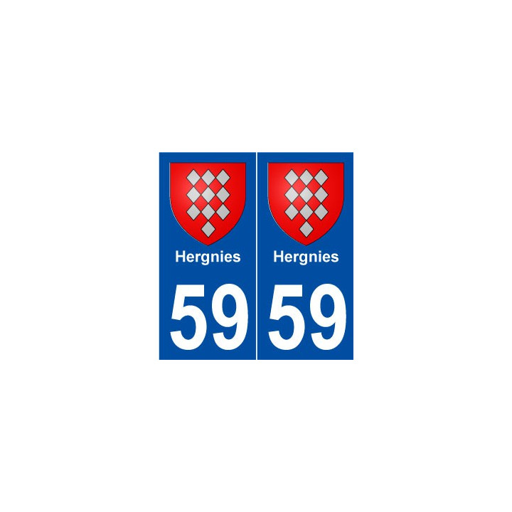 59 Hergnies blason autocollant plaque stickers ville
