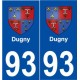 93 Dugny blason autocollant plaque stickers ville