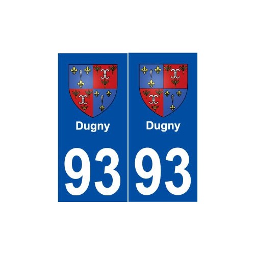 93 Dugny blason autocollant plaque stickers ville