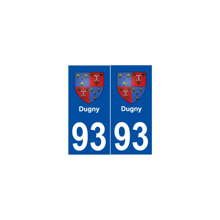 93 Dugny blason autocollant plaque stickers ville