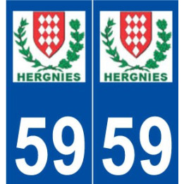 59 Hergnies logo autocollant plaque stickers ville