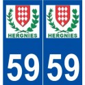 59 Hergnies logo autocollant plaque stickers ville