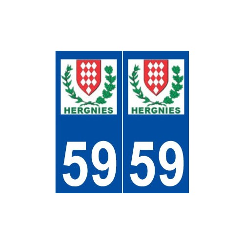 59 Hergnies logo autocollant plaque stickers ville