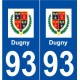 93 Dugny logo autocollant plaque stickers ville