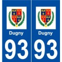 93 Dugny logo autocollant plaque stickers ville