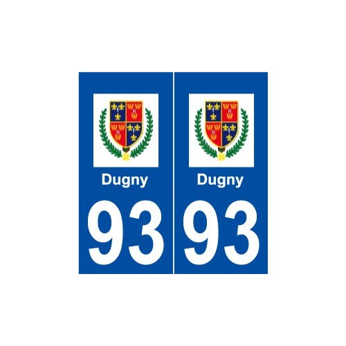 93 Dugny logo autocollant plaque stickers ville
