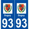 93 Dugny logo autocollant plaque stickers ville