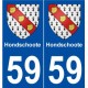 59 Hondschoote blason autocollant plaque stickers ville