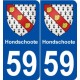 59 Hondschoote blason autocollant plaque stickers ville