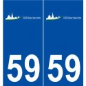 59 Hondschoote logo autocollant plaque stickers ville
