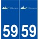 59 Hondschoote logo autocollant plaque stickers ville