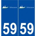 59 Hondschoote logo autocollant plaque stickers ville