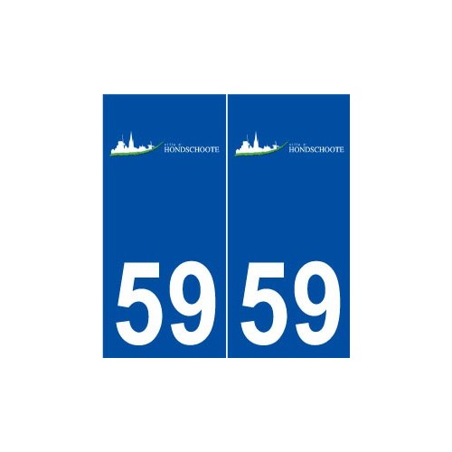 59 Hondschoote logo autocollant plaque stickers ville