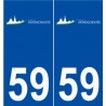 59 Hondschoote logo autocollant plaque stickers ville