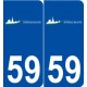 59 Hondschoote logo autocollant plaque stickers ville