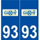 93 Gagny logo autocollant plaque stickers ville