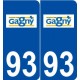 93 Gagny logo autocollant plaque stickers ville