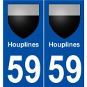 59 Houplines blason autocollant plaque stickers ville
