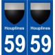 59 Houplines blason autocollant plaque stickers ville