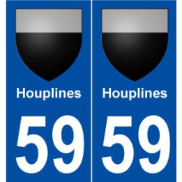 59 Houplines blason autocollant plaque stickers ville