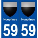 59 Houplines blason autocollant plaque stickers ville