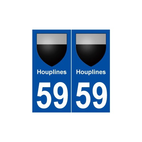 59 Houplines blason autocollant plaque stickers ville