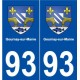 93 Gournay-sur-Marne blason autocollant plaque stickers ville