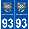 93 Gournay-sur-Marne blason autocollant plaque stickers ville