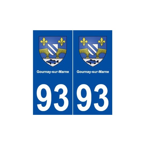 93 Gournay-sur-Marne blason autocollant plaque stickers ville