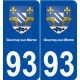 93 Gournay-sur-Marne blason autocollant plaque stickers ville