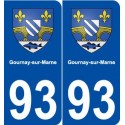 93 Gournay-sur-Marne blason autocollant plaque stickers ville
