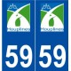 59 Houplines logo autocollant plaque stickers ville