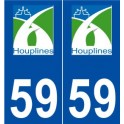 59 Houplines logo autocollant plaque stickers ville
