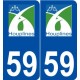 59 Houplines logo autocollant plaque stickers ville