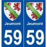 59 Jeumont blason autocollant plaque stickers ville
