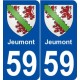 59 Jeumont blason autocollant plaque stickers ville
