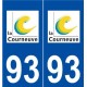 93 La Courneuve logo autocollant plaque stickers ville