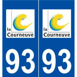 93 La Courneuve logo autocollant plaque stickers ville