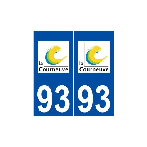 93 La Courneuve logo autocollant plaque stickers ville