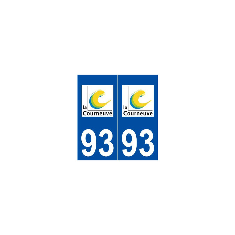 93 La Courneuve logo autocollant plaque stickers ville