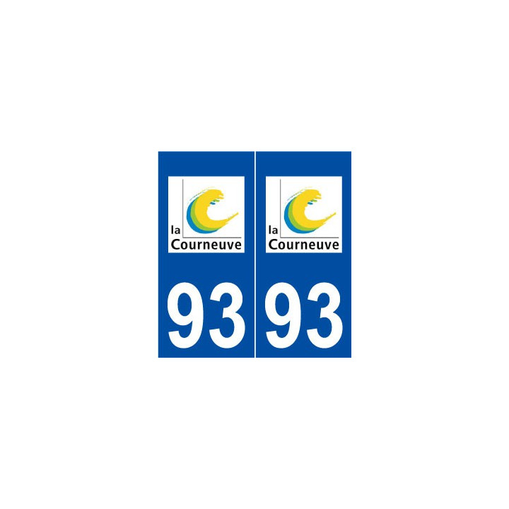 93 La Courneuve logo autocollant plaque stickers ville