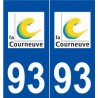 93 La Courneuve logo autocollant plaque stickers ville